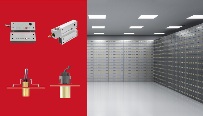 A picture of a SCIF or data center with high security door contacts
